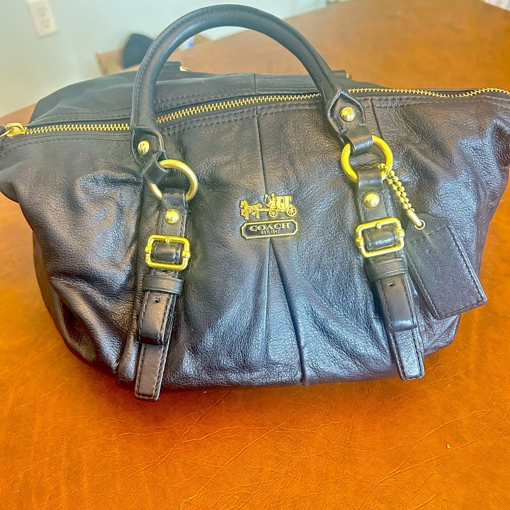 COACH Madison Black Leather Juliette 21222 Handbag